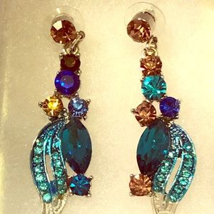HAMER Painting Crystal Statement Charm Earrings